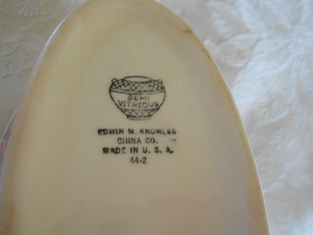 Vintage Knowles China: Cottage Floral Ceramic Platter & Gravy Boat Vintage Knowles China: Cottage Floral Ceramic Platter & Gravy Boat