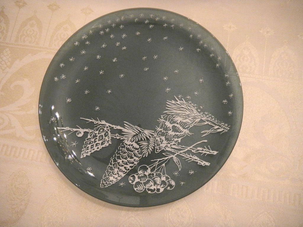Winter Woods Dessert Set: Russian Glass Winter Woods Dessert Set: Russian Glass