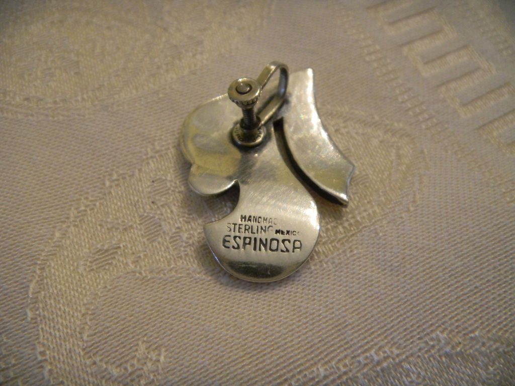 Signed Espinosa Vintage Mexican Sterling Earrings Signed Espinosa Vintage Mexican Sterling Earrings