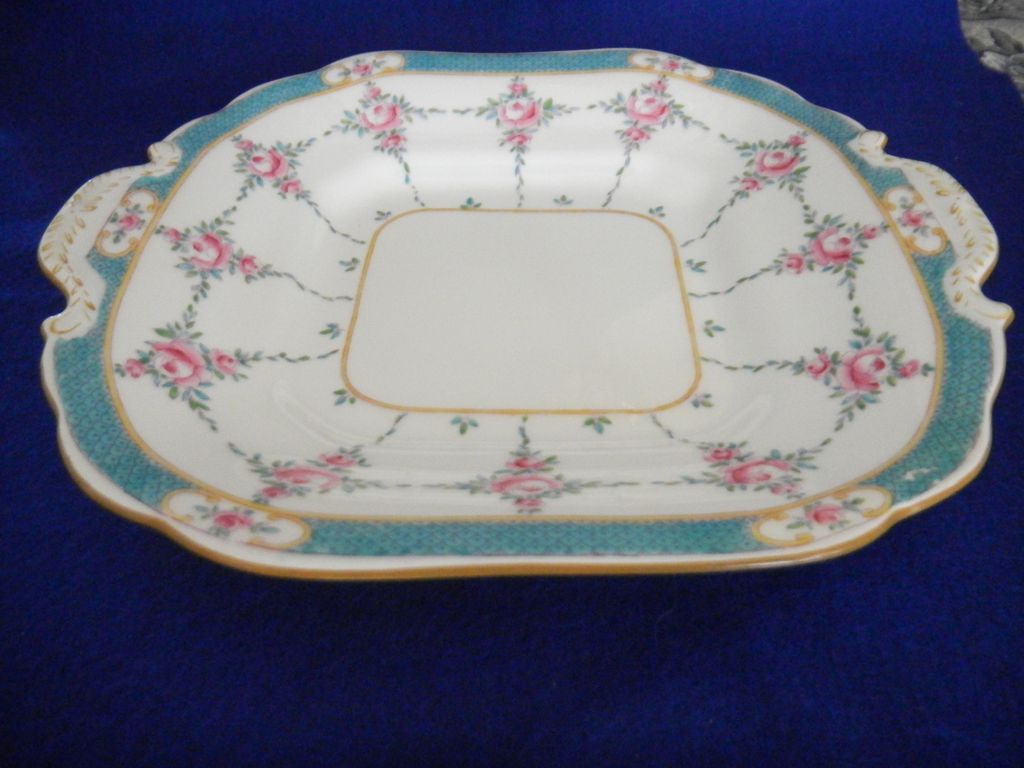 Minton China "Persian Rose" double Handled Square Cake Plate Minton China "Persian Rose" double Handled Square Cake Plate