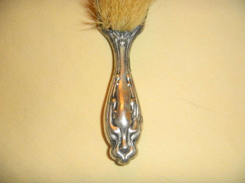 Silver Little Girl's Brush with Porcelain Inset Silver Little Girl's Brush with Porcelain Inset