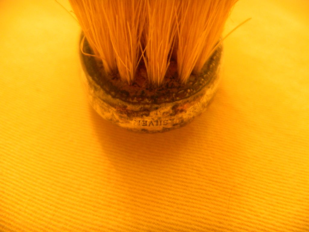 Silver Little Girl's Brush with Porcelain Inset Silver Little Girl's Brush with Porcelain Inset