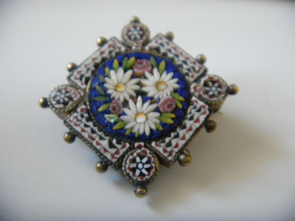 Italian Micro Mosaic Brooch/Pin Italian Micro Mosaic Brooch/Pin