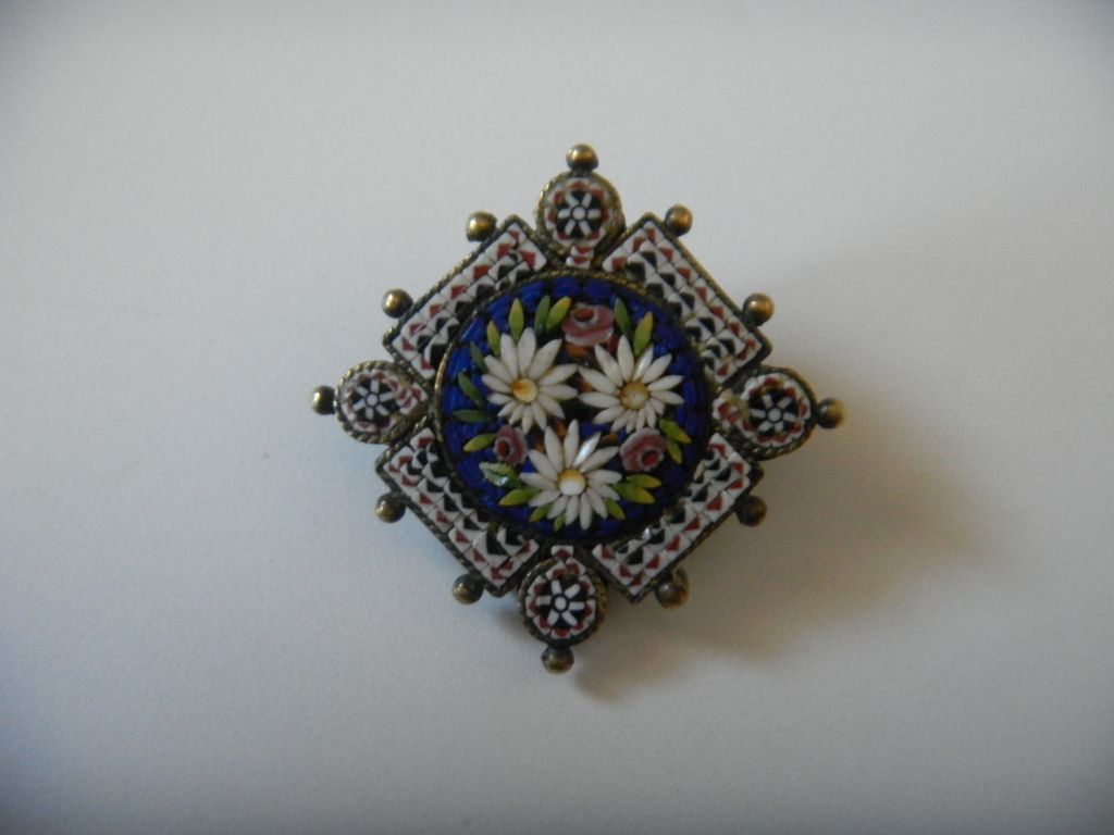 Italian Micro Mosaic Brooch/Pin Italian Micro Mosaic Brooch/Pin