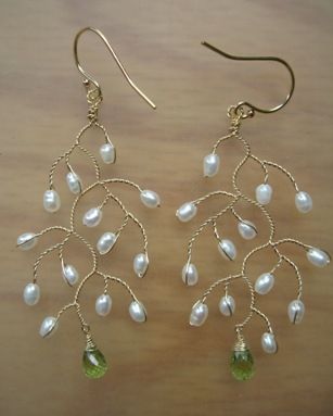 Earrings - Pearl Branches with Smokey Quartz Drop Earrings - Pearl Branches with Smokey Quartz Drop