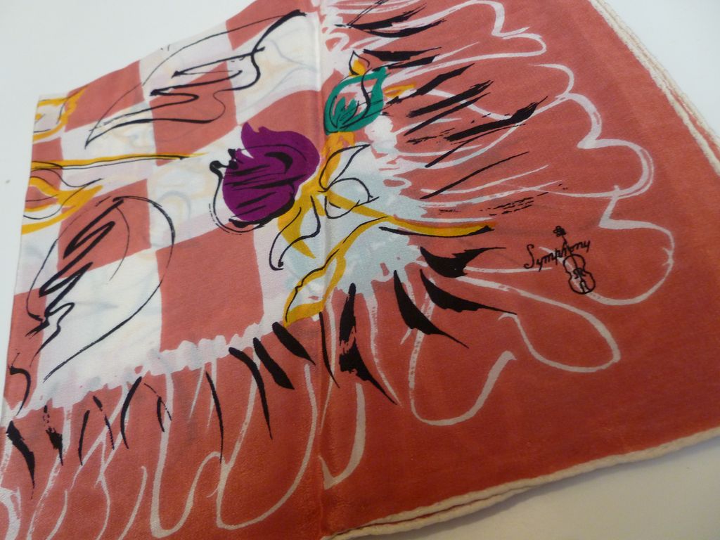 Vintage 17" Silk Scarf by Symphony Vintage 17" Silk Scarf by Symphony