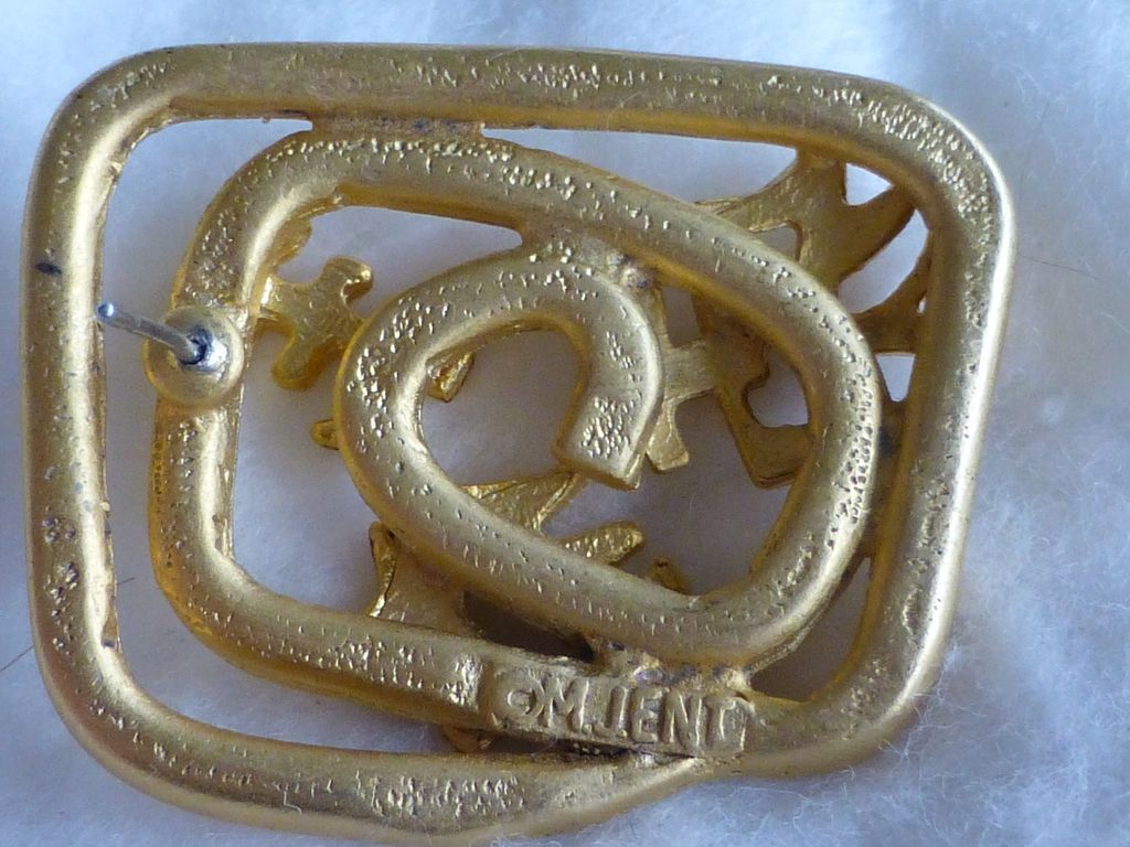 Vintage MJ ENT Designer Signed Matte Gold Tone Earrings Vintage MJ ENT Designer Signed Matte Gold Tone Earrings
