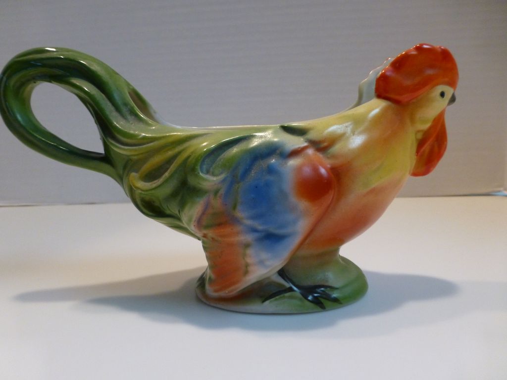 Antique Figural Rooster Creamer Pitcher Germany Antique Figural Rooster Creamer Pitcher Germany