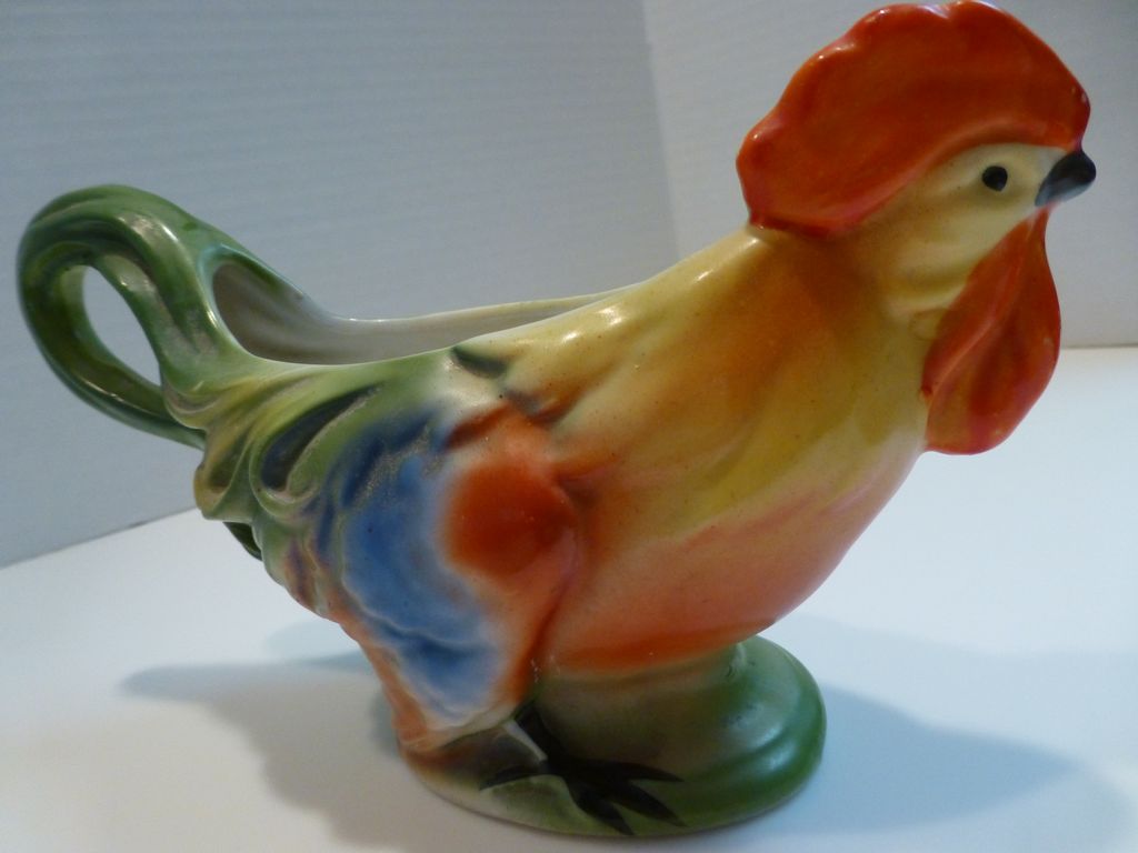Antique Figural Rooster Creamer Pitcher Germany Antique Figural Rooster Creamer Pitcher Germany