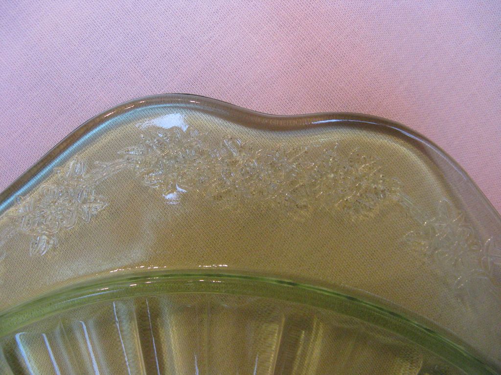 Depression Glass Green Adam Cake Plate Depression Glass Green Adam Cake Plate