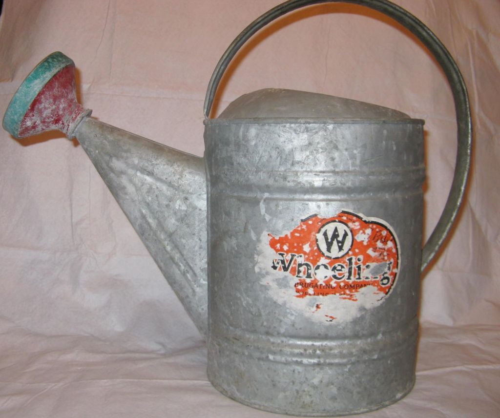 Wheeling Corrugating Company Galvanized Watering Can Wheeling Corrugating Company Galvanized Watering Can