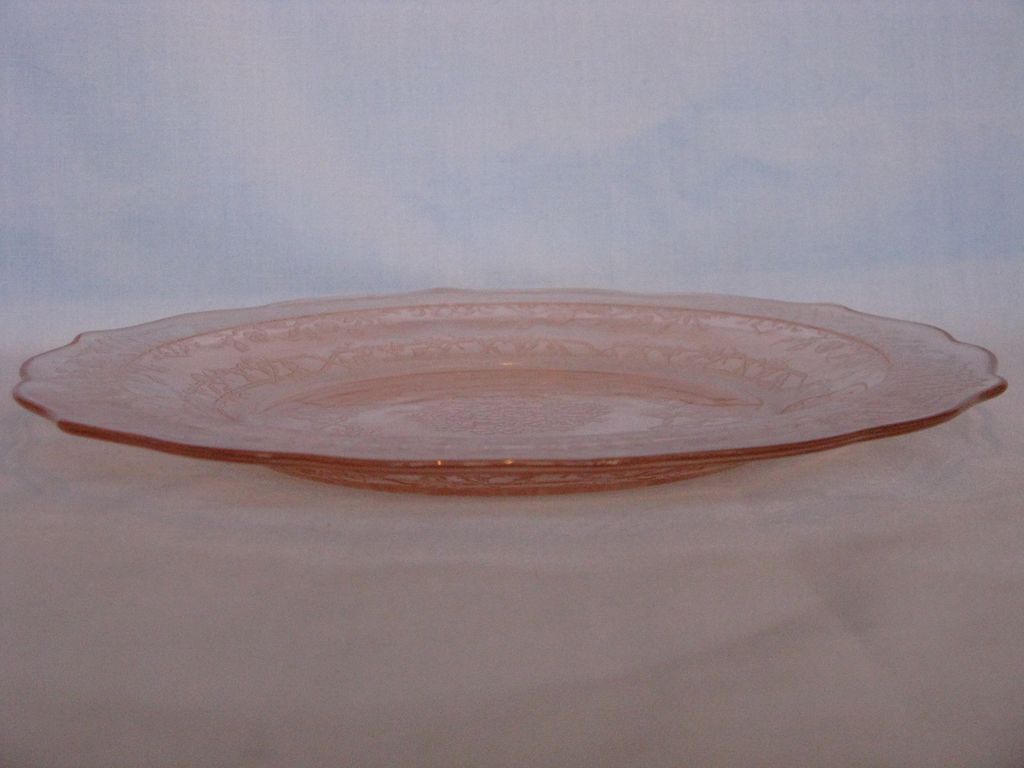 Depression Glass Pink Normandie "Bouquet And Lattice" Salad Plates Depression Glass Pink Normandie "Bouquet And Lattice" Salad Plates