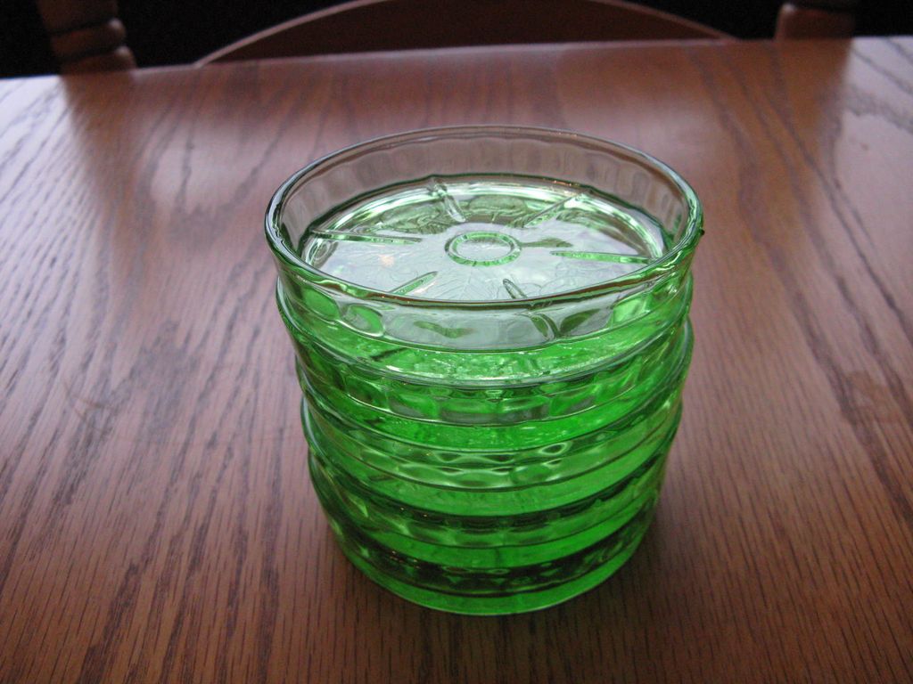 Depression Glass Green Cherry Blossom Coasters Depression Glass Green Cherry Blossom Coasters