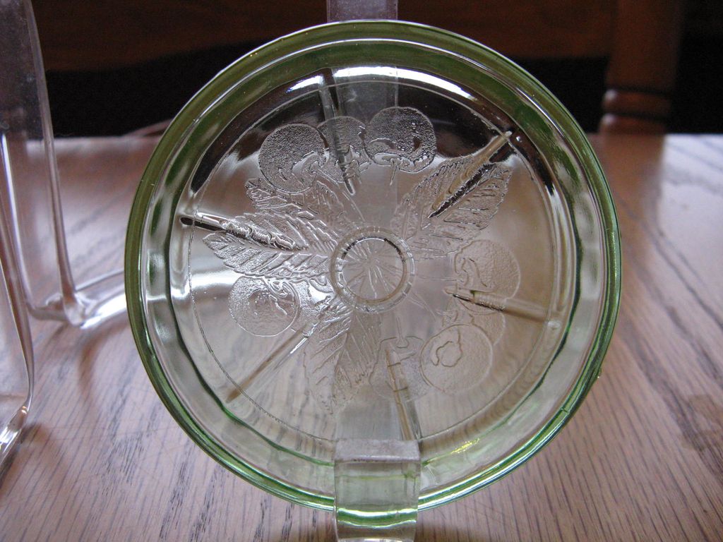 Depression Glass Green Cherry Blossom Coasters Depression Glass Green Cherry Blossom Coasters