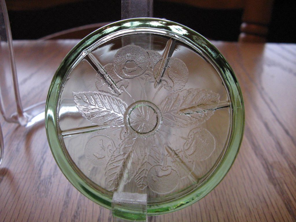 Depression Glass Green Cherry Blossom Coasters Depression Glass Green Cherry Blossom Coasters