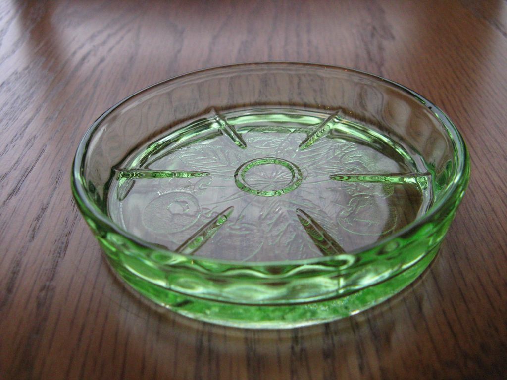 Depression Glass Green Cherry Blossom Coasters Depression Glass Green Cherry Blossom Coasters