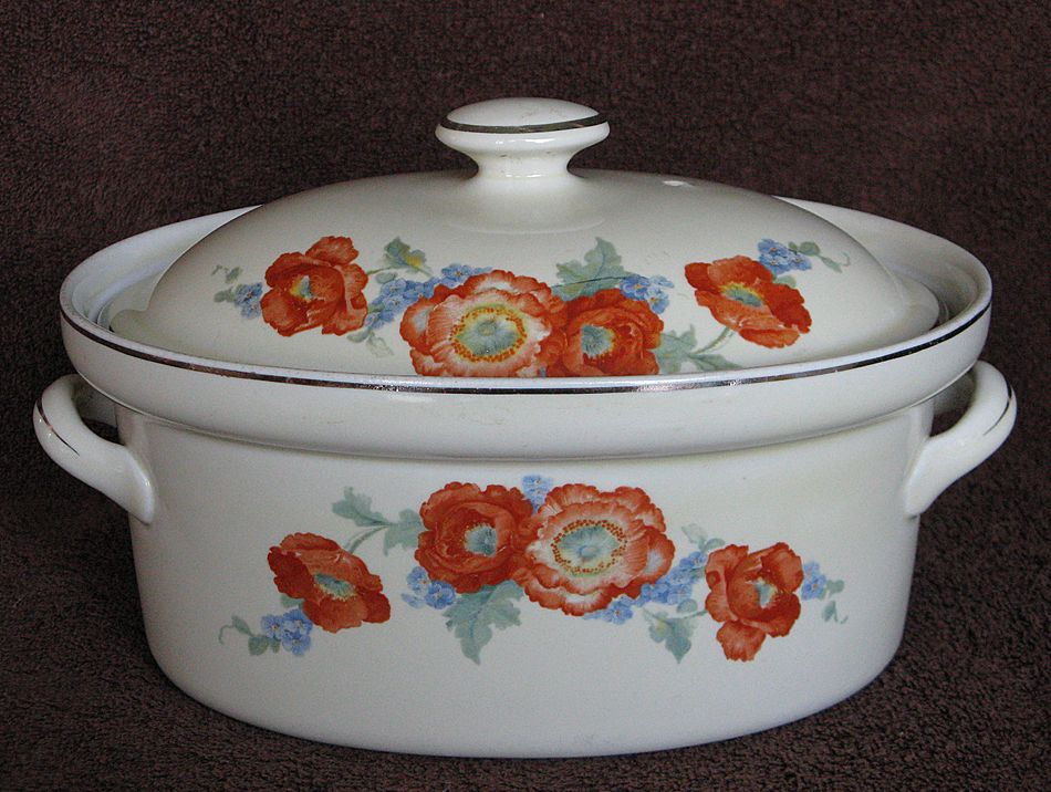 Hall China Orange Poppy Oval Baker Hall China Orange Poppy Oval Baker