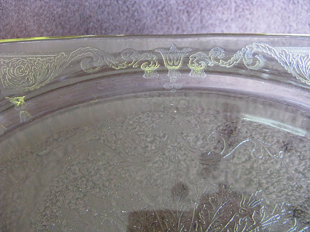 Depression Glass Topaz Yellow Princess Platter Depression Glass Topaz Yellow Princess Platter