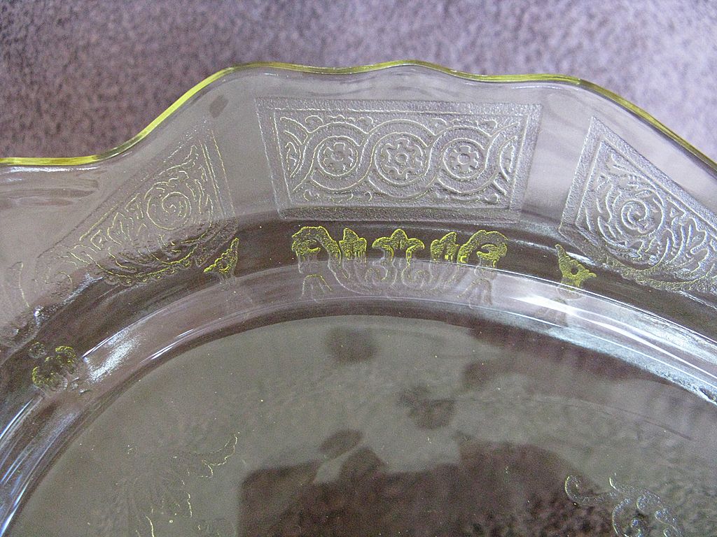 Depression Glass Topaz Yellow Princess Platter Depression Glass Topaz Yellow Princess Platter