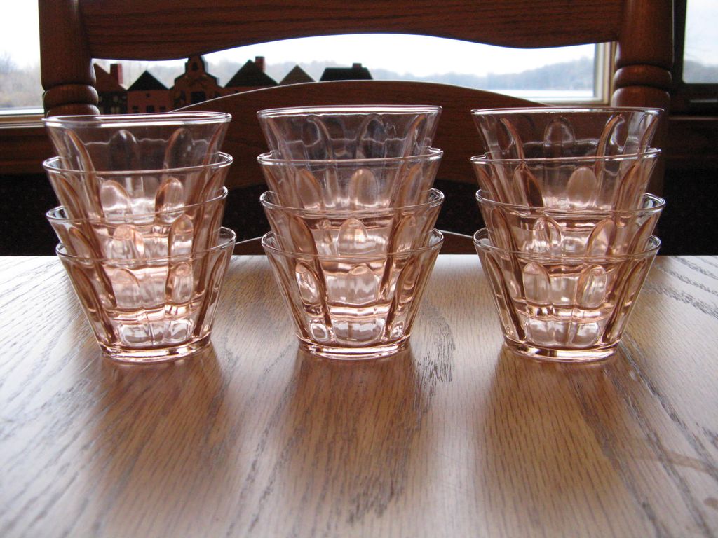 Pink Glass Custard Cups Pink Glass Custard Cups