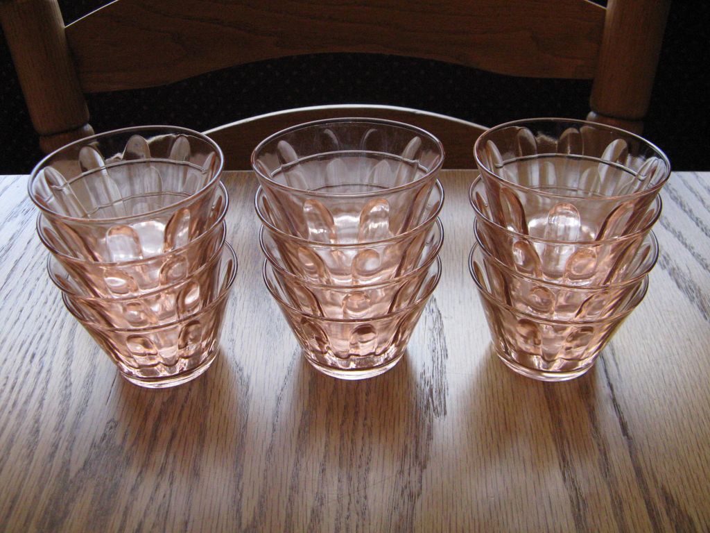 Pink Glass Custard Cups Pink Glass Custard Cups