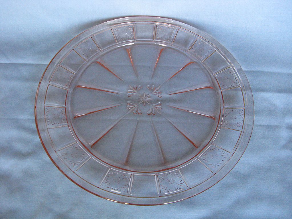 Depression Glass Pink Doric Dinner Plate Depression Glass Pink Doric Dinner Plate