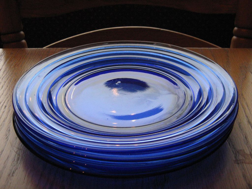 Depression Glass Cobalt Blue Moderntone Dinner Plates Depression Glass Cobalt Blue Moderntone Dinner Plates