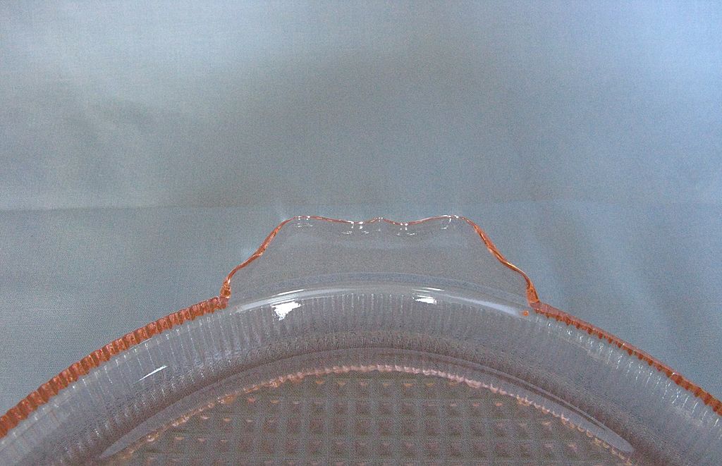 Depression Glass Pink Homespun "Fine Rib" Platter Depression Glass Pink Homespun "Fine Rib" Platter
