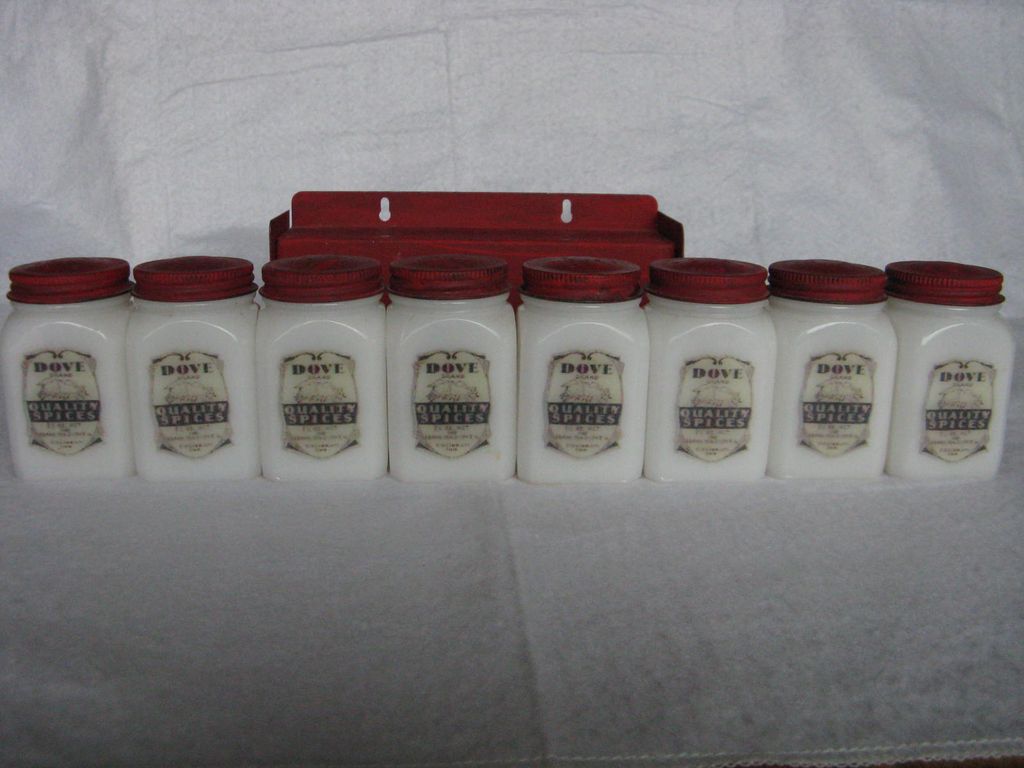 Dove Brand Quality Spice Jars and Metal Holding Rack Dove Brand Quality Spice Jars and Metal Holding Rack