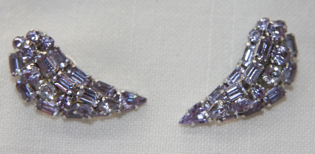 ELEGANT Alexandrite-color change signed Sherman necklace and earrings vintage ELEGANT Alexandrite-color change signed Sherman necklace and earrings vintage
