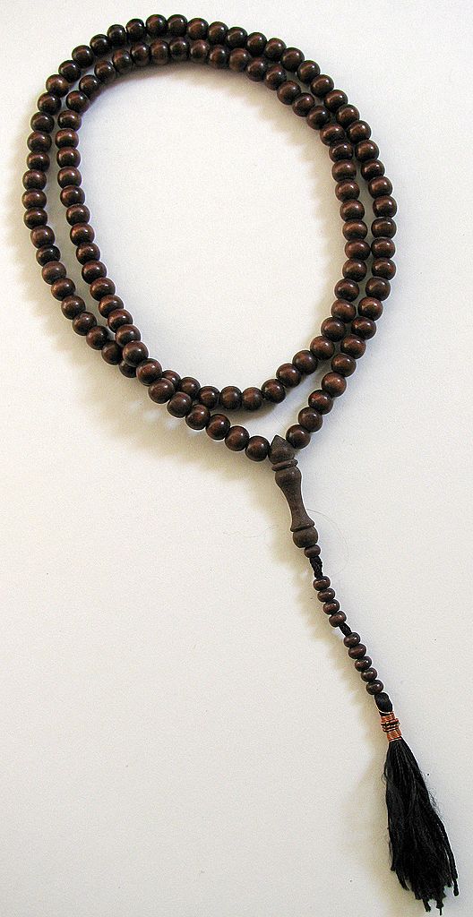 Brown Wood Mala Prayer Beads from Bali Brown Wood Mala Prayer Beads from Bali