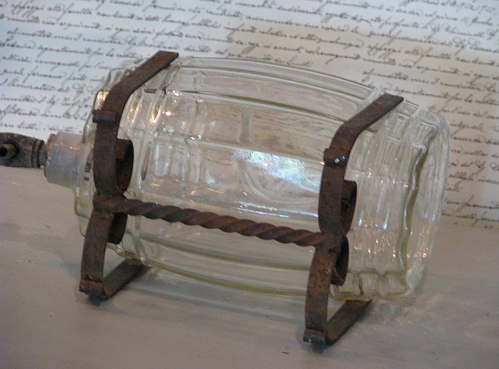 French Glass Keg Liquor Dispenser French Glass Keg Liquor Dispenser