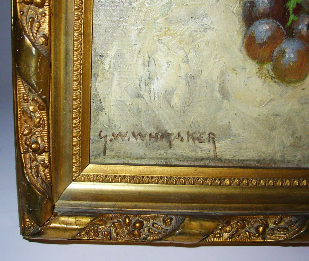 Still Life Painting of Grapes Signed G W Whitaker Still Life Painting of Grapes Signed G W Whitaker