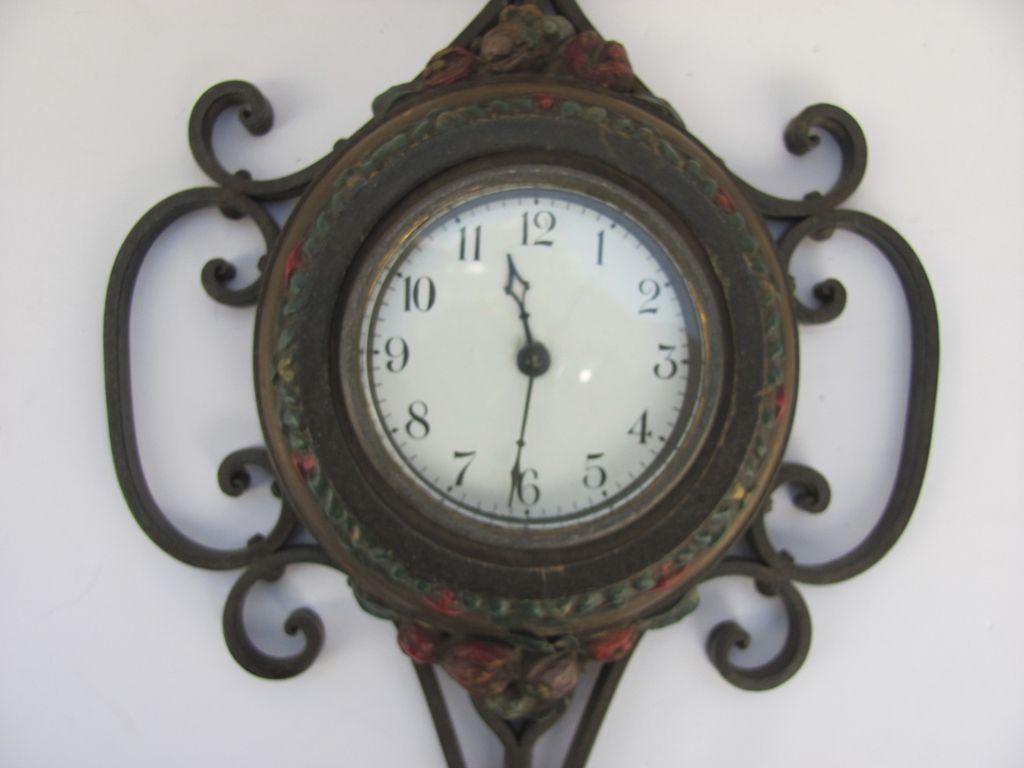 Iron Polychrome Clock by Seth Thomas Iron Polychrome Clock by Seth Thomas
