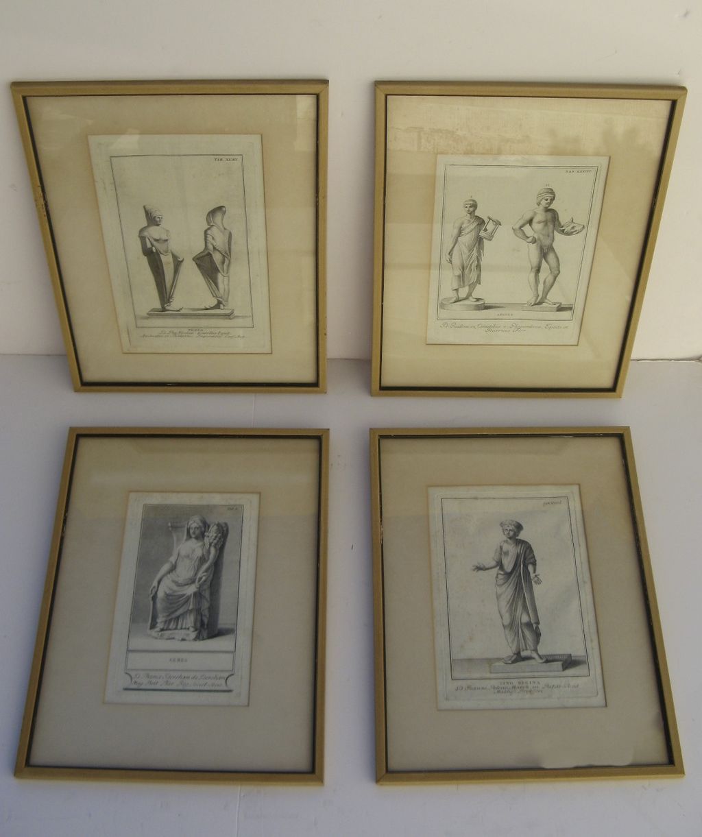 Set of Four Early Engravings Depicting Classical Roman Motifs Set of Four Early Engravings Depicting Classical Roman Motifs