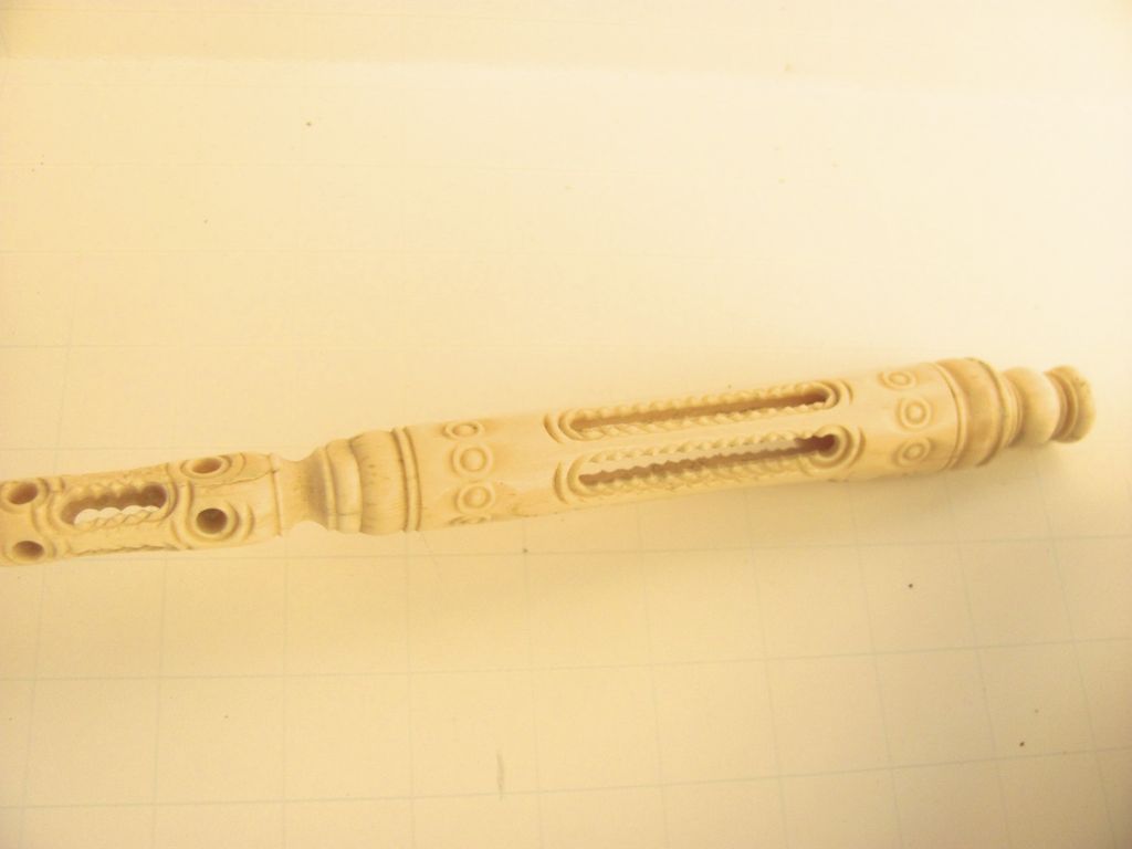 Austrian Silver Ladle with Turned and Pierced Ivory Handle Austrian Silver Ladle with Turned and Pierced Ivory Handle
