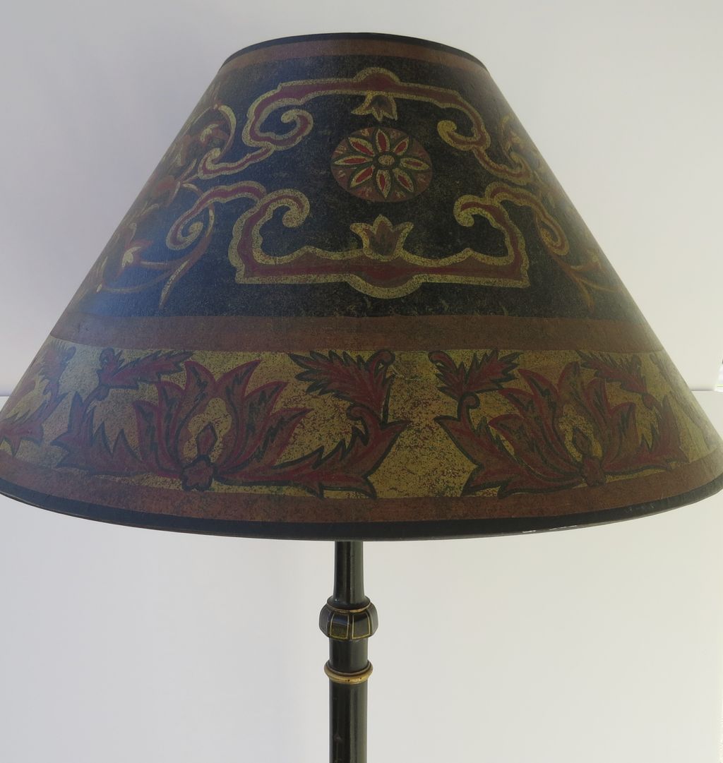 Black Lacquered Chinoiserie Floor Lamp from blacktulip on Ruby Lane
