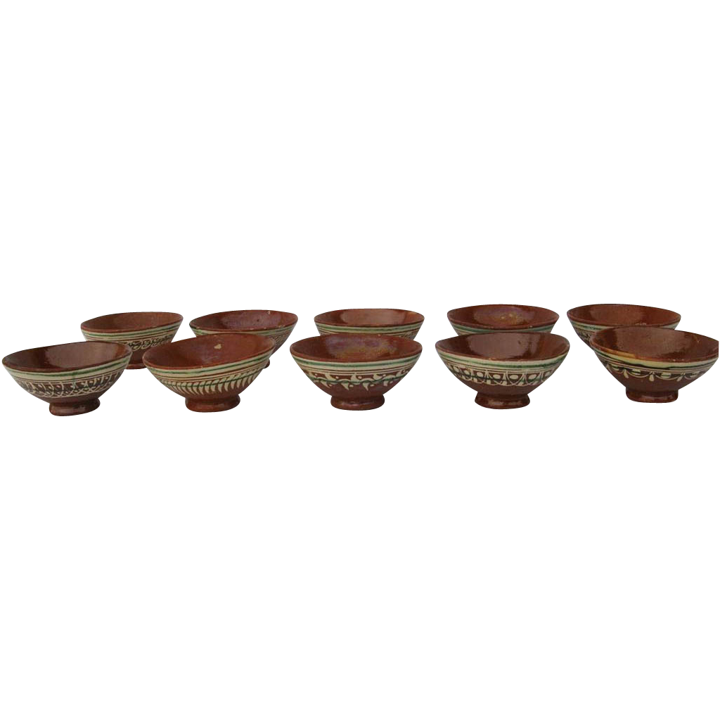Vinage Mexican Pottery Bowls (10) Tlaquepaque Vinage Mexican Pottery Bowls (10) Tlaquepaque
