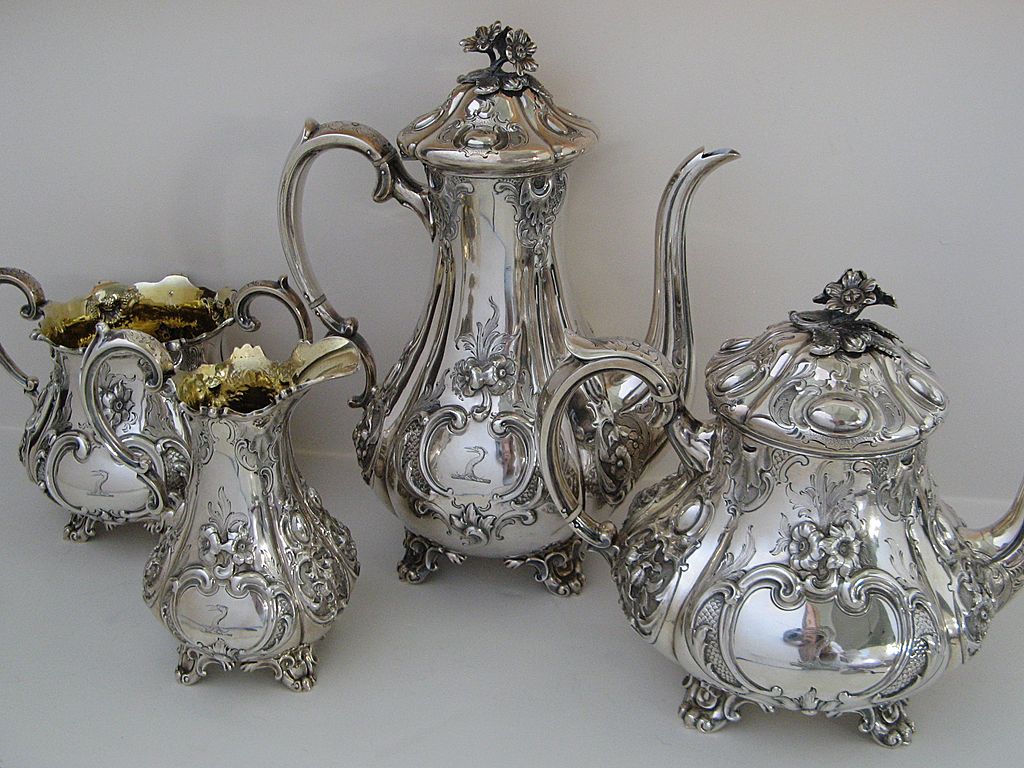 Sterling Silver Tea Set by Charles Reily & George Storer c1846 from