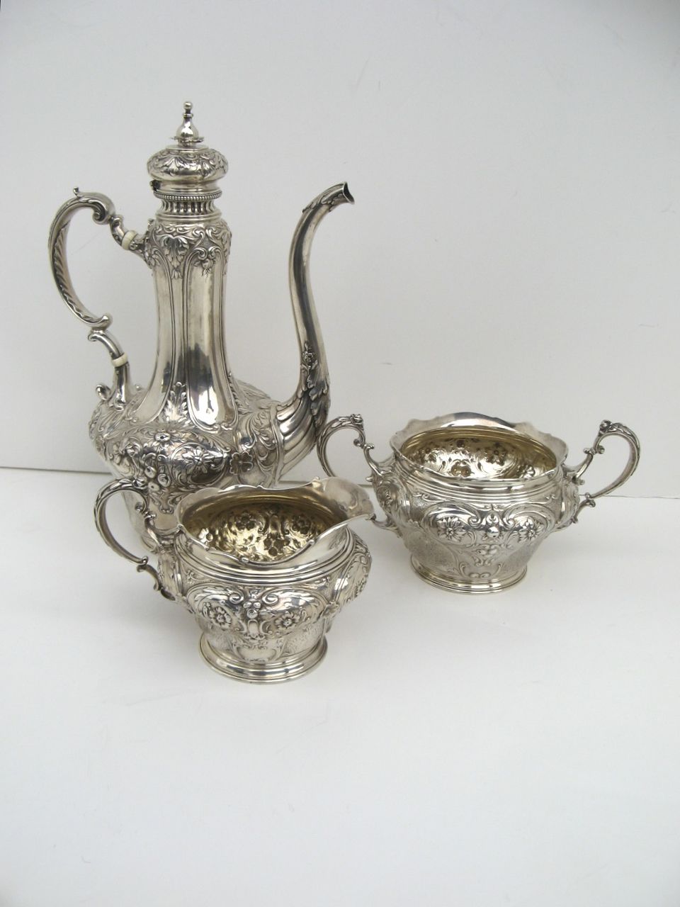 Gorham Sterling Silver Coffee Set c 1894 Gorham Sterling Silver Coffee Set c 1894