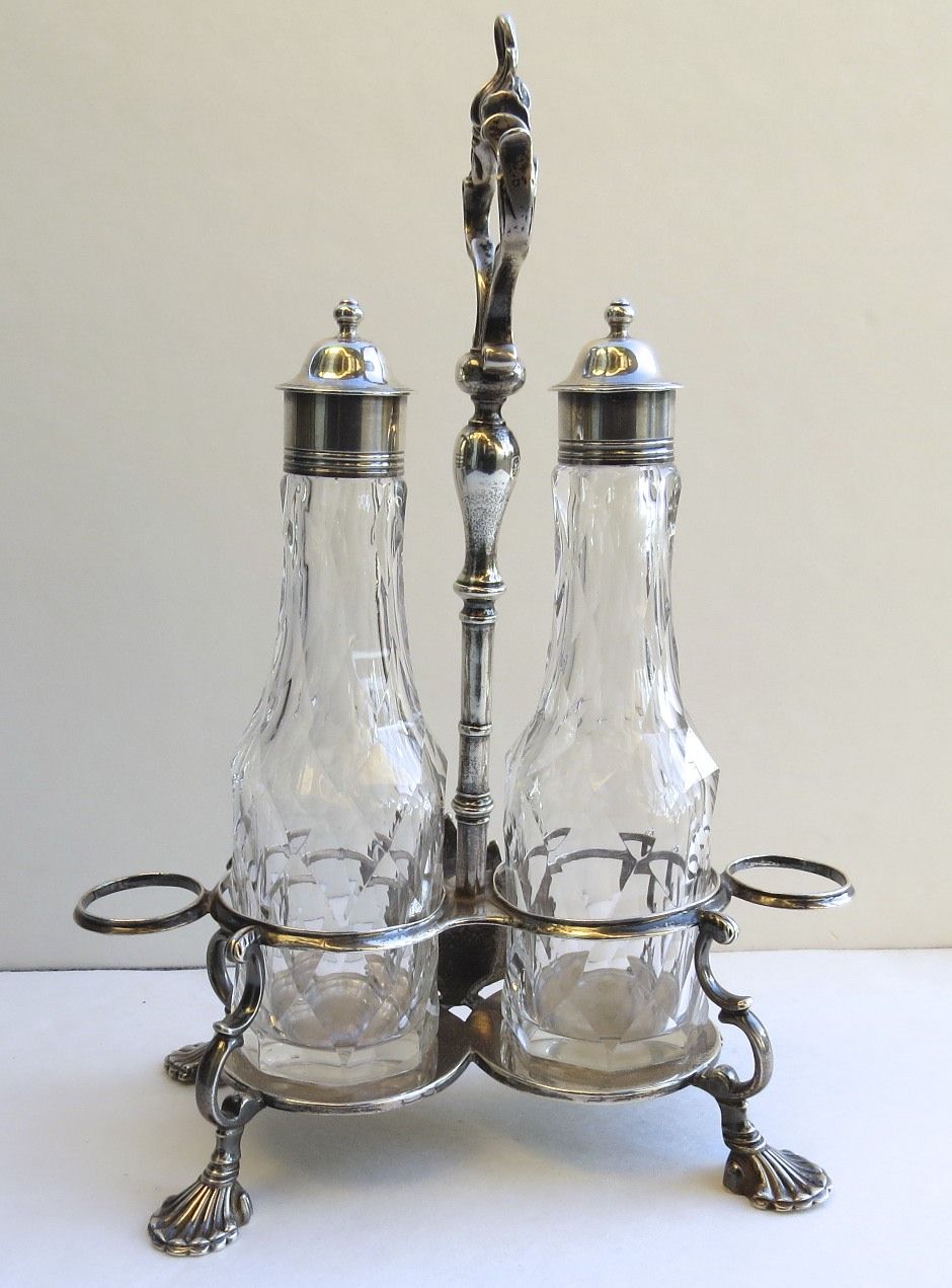 English Cruet Stand by John Delmestre 1760 English Cruet Stand by John Delmestre 1760