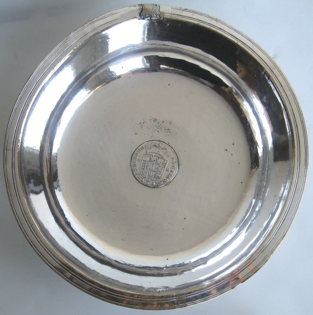 Spanish Colonial Bowl with Silver Coin Spanish Colonial Bowl with Silver Coin