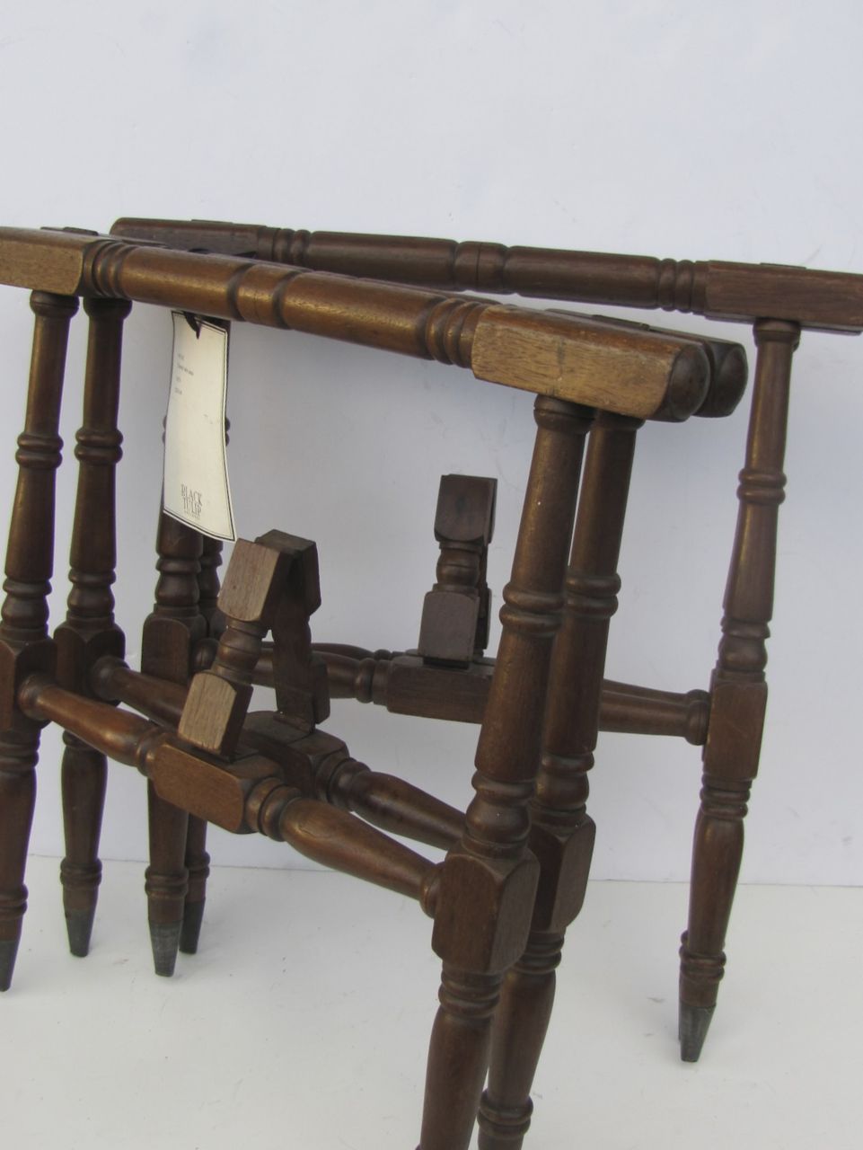 Walnut Casket Table Stands from blacktulip on Ruby Lane