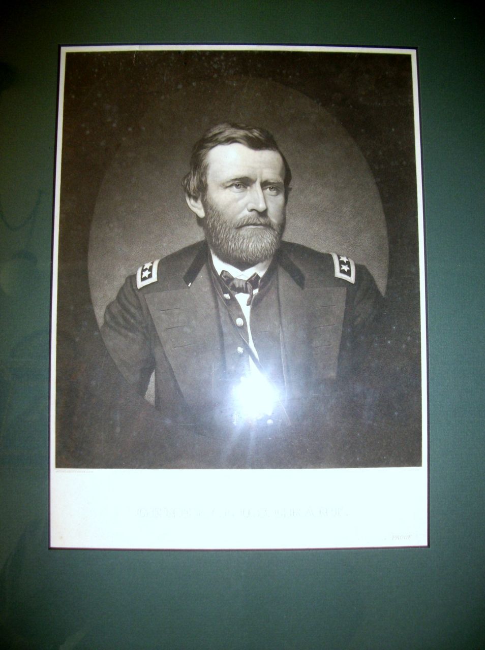 1860s.Framed Steel Engraving of Ulysses S.Grant by John Sartain. 1860s.Framed Steel Engraving of Ulysses S.Grant by John Sartain.