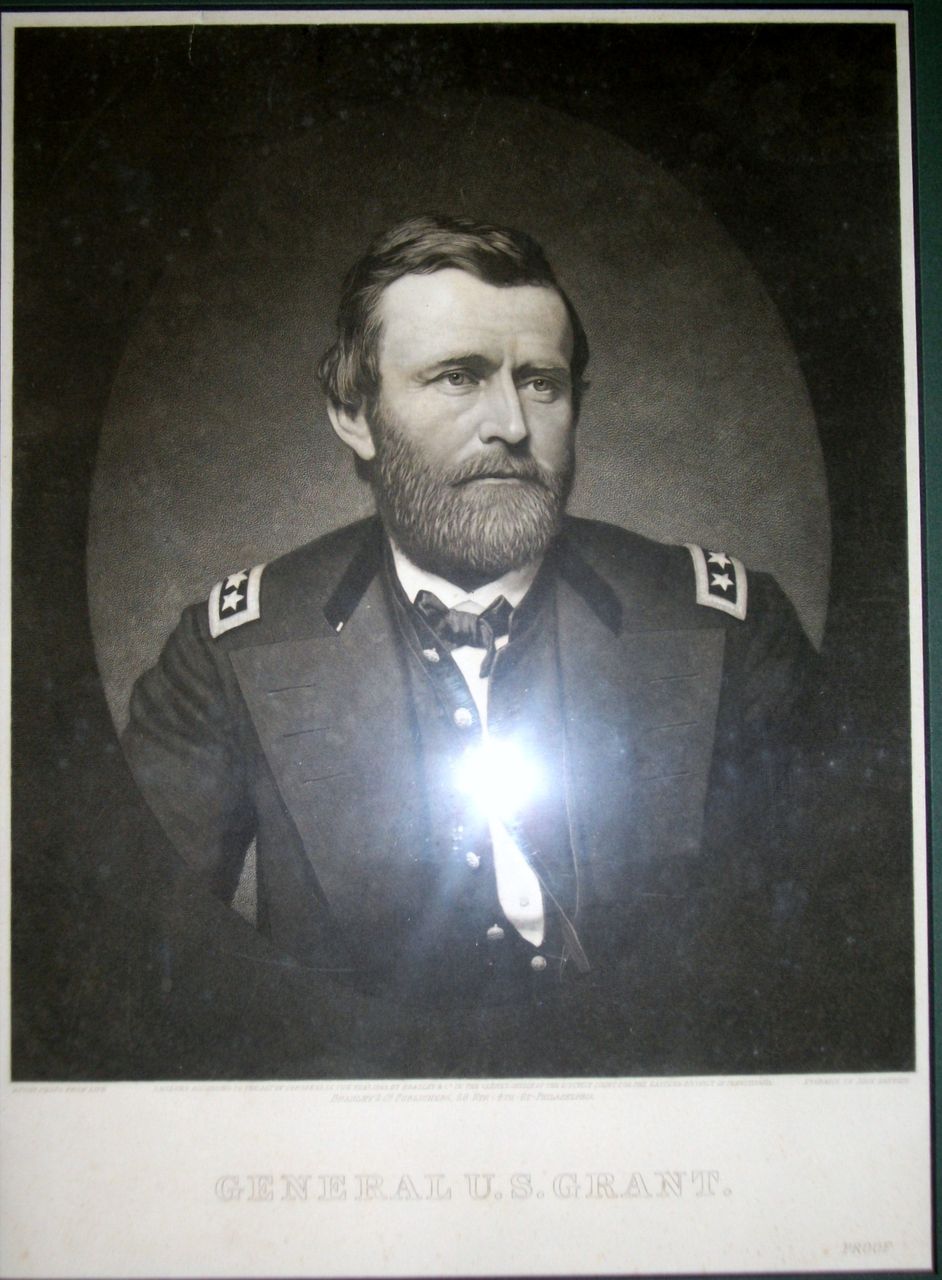 1860s.Framed Steel Engraving of Ulysses S.Grant by John Sartain. 1860s.Framed Steel Engraving of Ulysses S.Grant by John Sartain.