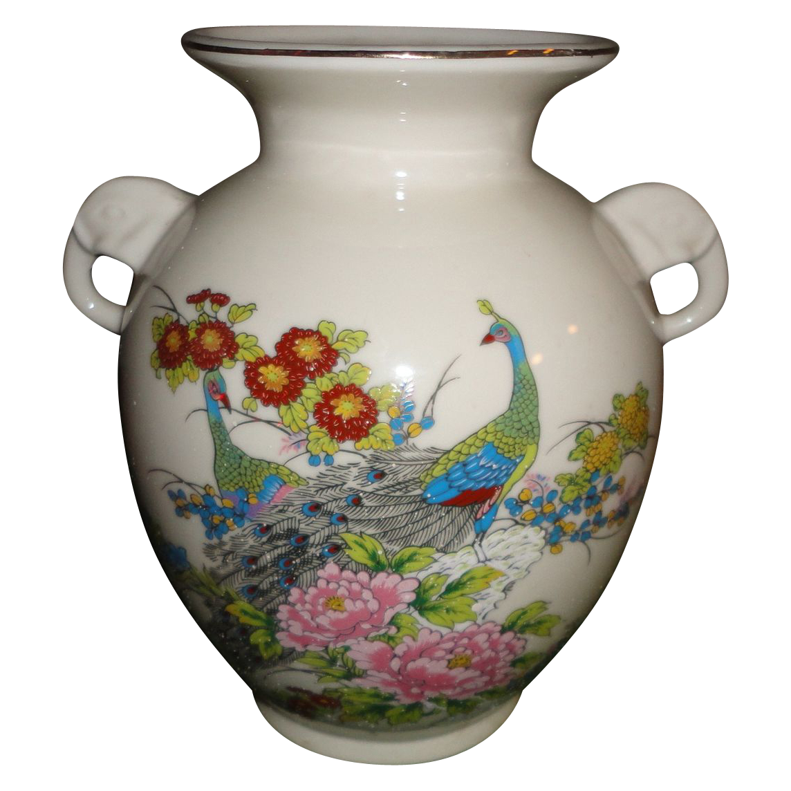 No.CH 001 Tozai Koeki Peacock Ceramic Japanese Vase No.CH 001 Tozai Koeki Peacock Ceramic Japanese Vase