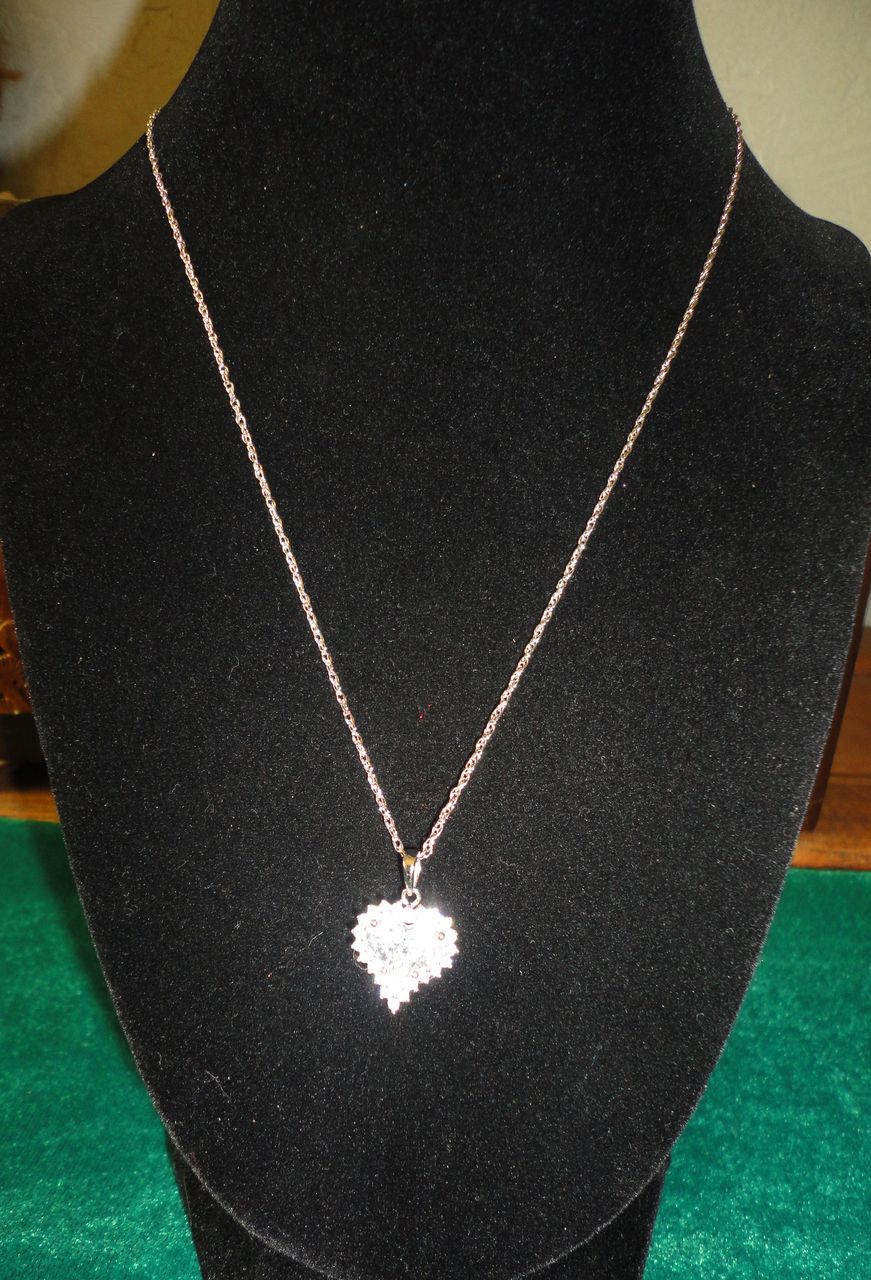 Spectacular Diamond Aura Heart Necklace Sterling Silver Chain.. Spectacular Diamond Aura Heart Necklace Sterling Silver Chain..