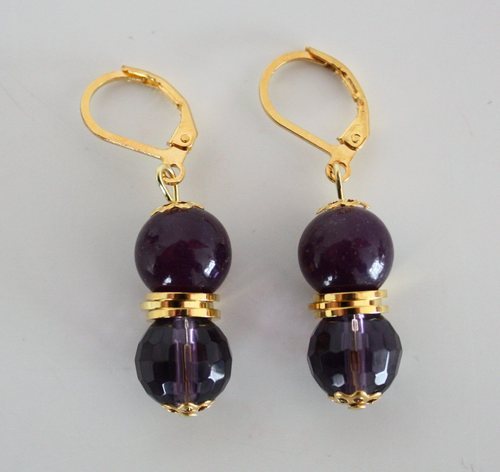Delightful Vintage Amethyst Leverback Earrings. Delightful Vintage Amethyst Leverback Earrings.