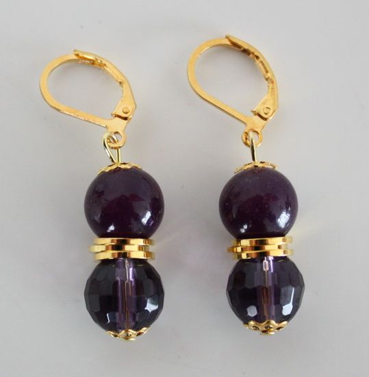 Delightful Vintage Amethyst Leverback Earrings. Delightful Vintage Amethyst Leverback Earrings.