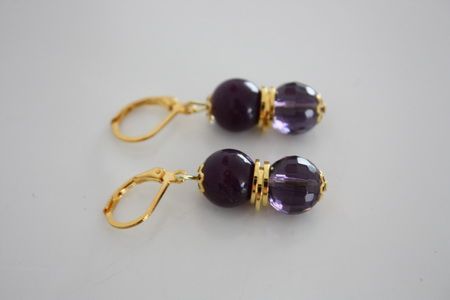 Delightful Vintage Amethyst Leverback Earrings. Delightful Vintage Amethyst Leverback Earrings.